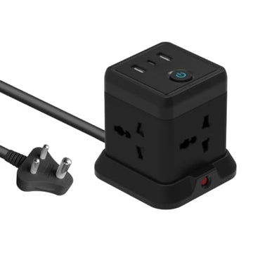smart multi plug,Power Strip with USB, Vertical Cube Mountable Power Outlet with 4 Outlets, 3 USB & -C PD20W Ports, 5 Feet Extension Universal Sockets.