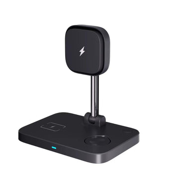 Magnetic Wireless Charger 3 in 1 Wireless Magentic Charger for Tablet Watch & Airpods with USB Type -C Cable Fashion Travel Folding Wireless Magentic Universal Compatibility.