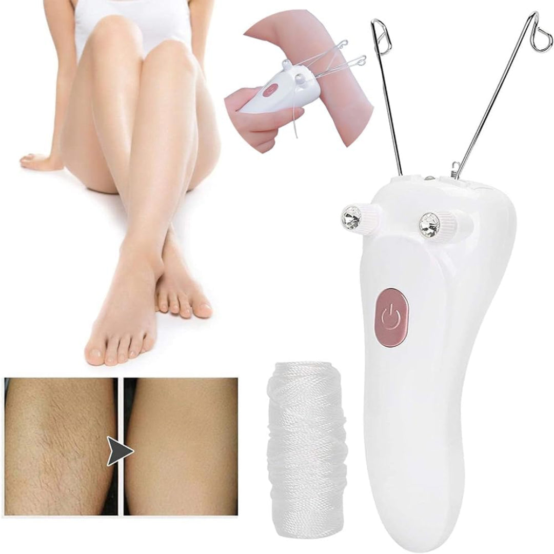 Electric Eyebrow Trimmer for Women, All-in-One Facial Hair Remover, Mini Painless face Hair Remover Epilator Threading Machine, Upper Lip Hair trimmer Threading Tool.