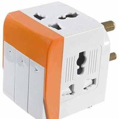 3 Pin Multi Plug Socket-Universal Travel Adapter with Individual Switch Safety Shutter LED Indicator-3 Way Plug Extension for Home Office Travel