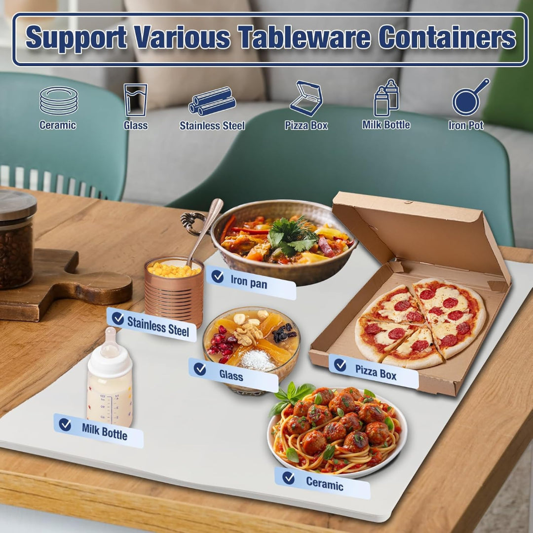 Electric Food Warmer, Full Surface Heating Food Warmer Mat Electric Plate with 3 Temperature Settings, Portable Heater Tray Food Warming Mat