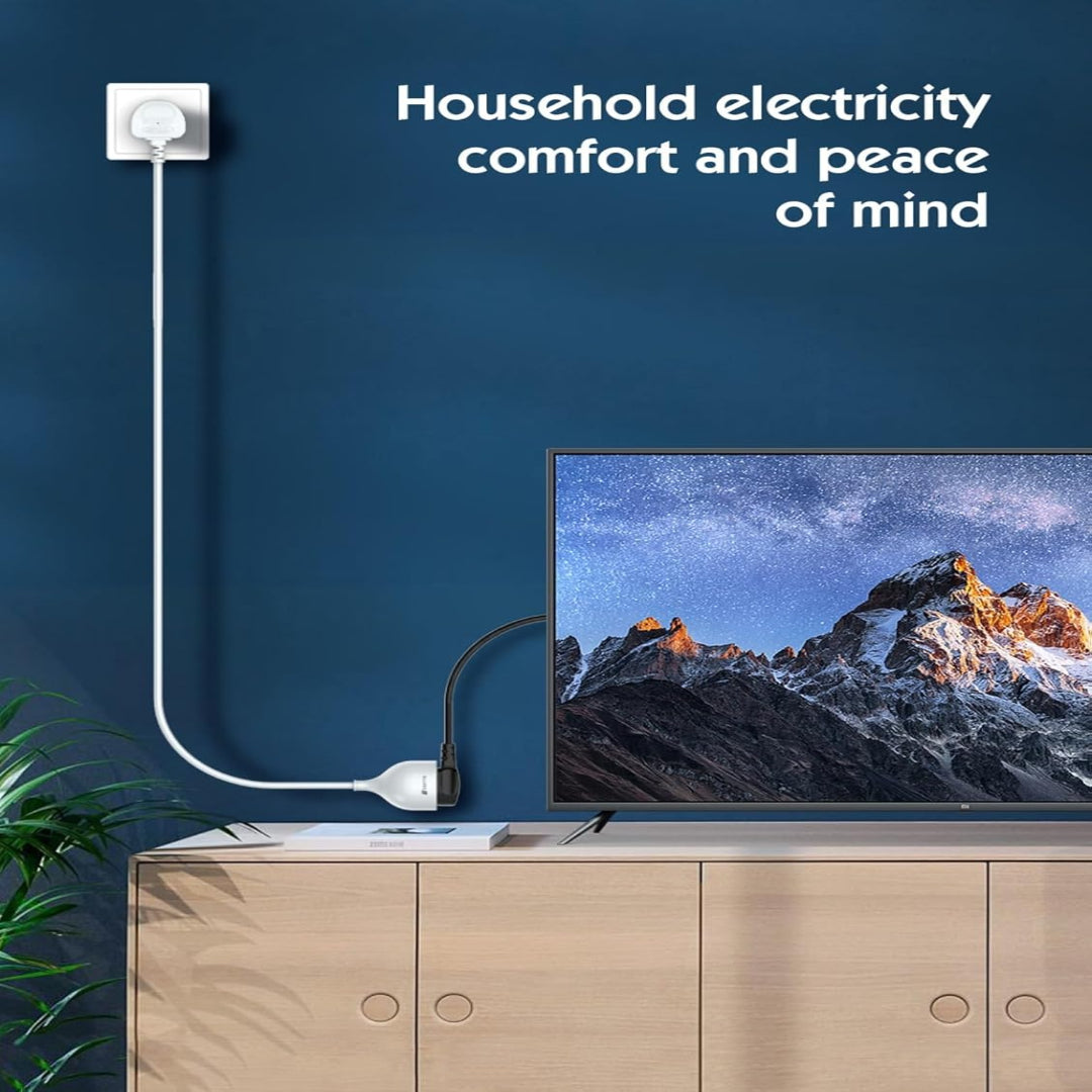 Extension Board with 5 Meters Heavy Duty Long Wire Cord, Single Outlet Socket 2500W 10A Expandable Electric Extension, 3 pins Extension Cord for Indoor Outdoor Use.