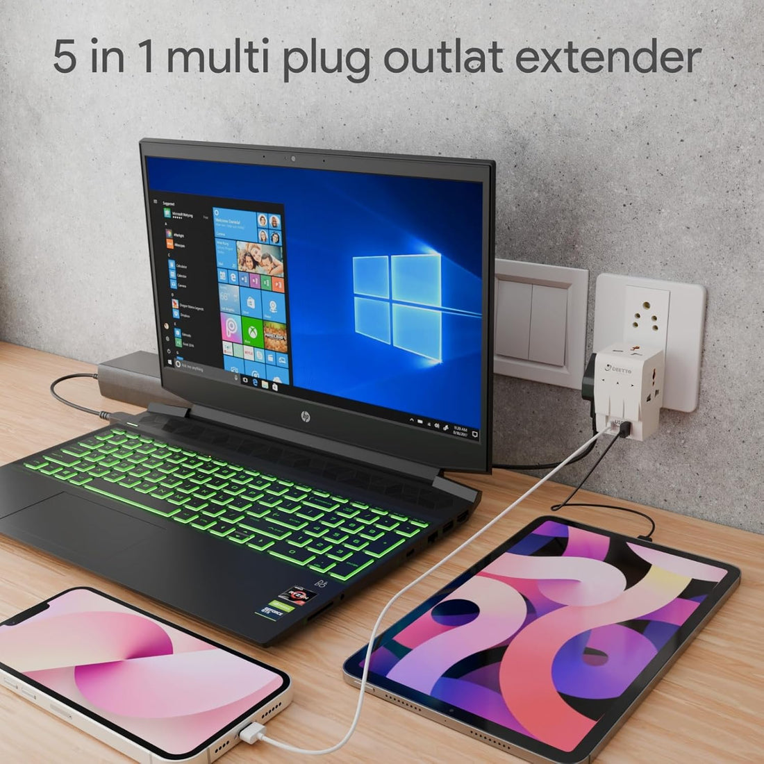 DEETTO 5 in 1 Multi Plug Outlet Extender