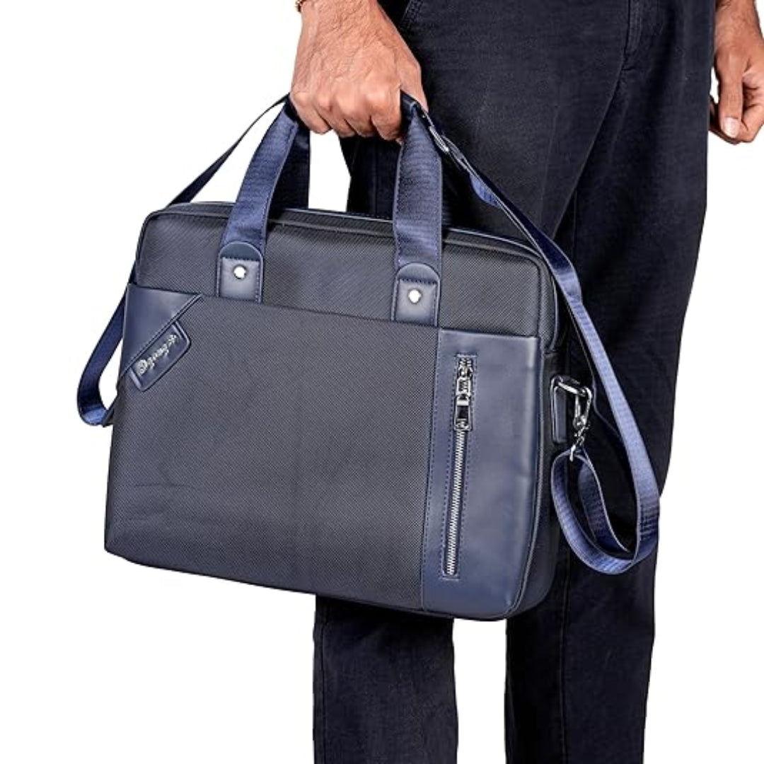 Professional Laptop Bag for Men, 15.6 inch Faux Leather Durable Office Use Laptop Briefcase Shoulder Sling Formal Executive Messenger Bags for Men.