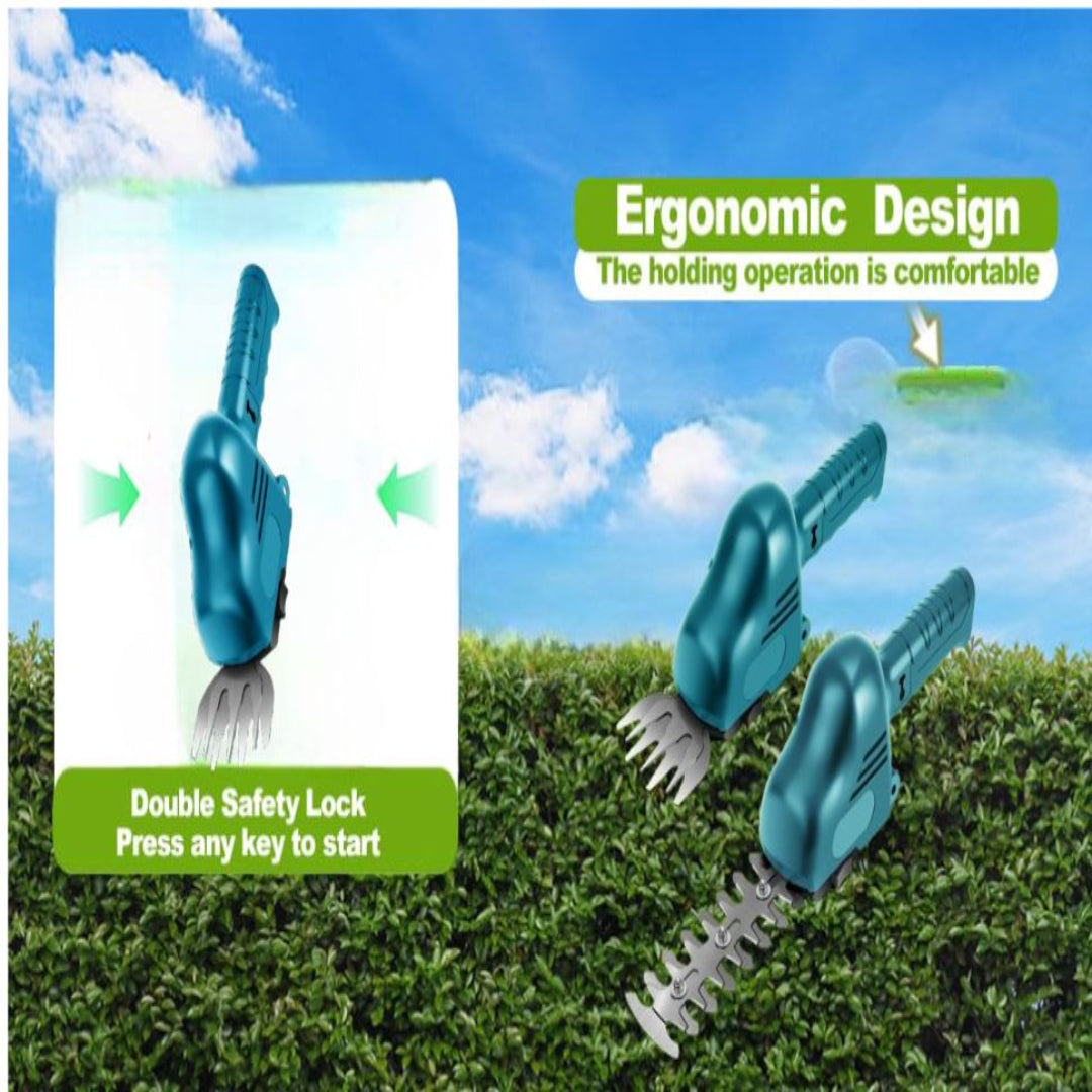 Electric Shrub Trimmer, Grass and Plant Cutter Clipper CordlessGrass Shear Hedge Trimmer,Grass Cutter Rechargeable Lithium-Ion Battery and Type-C Cable Included